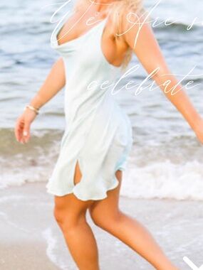 Blue Life light blue cowl neck Slip dress